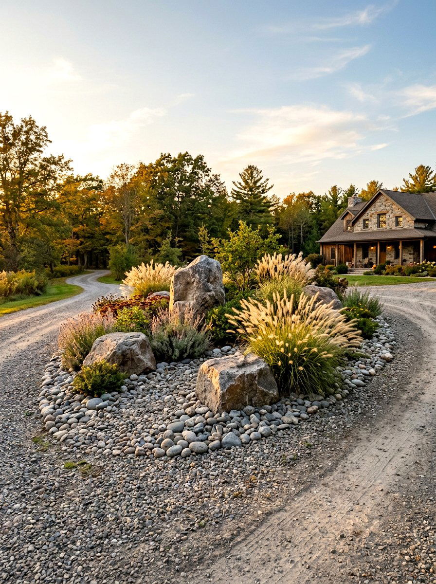 30 Driveway Island Landscaping Ideas for Stunning Entrance