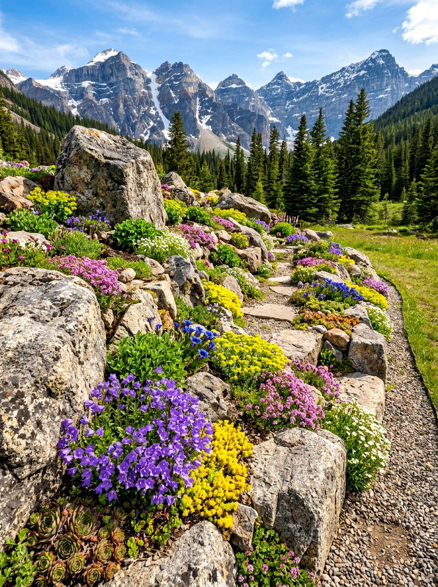 Rock Flower Bed - 30 backyard flower bed ideas