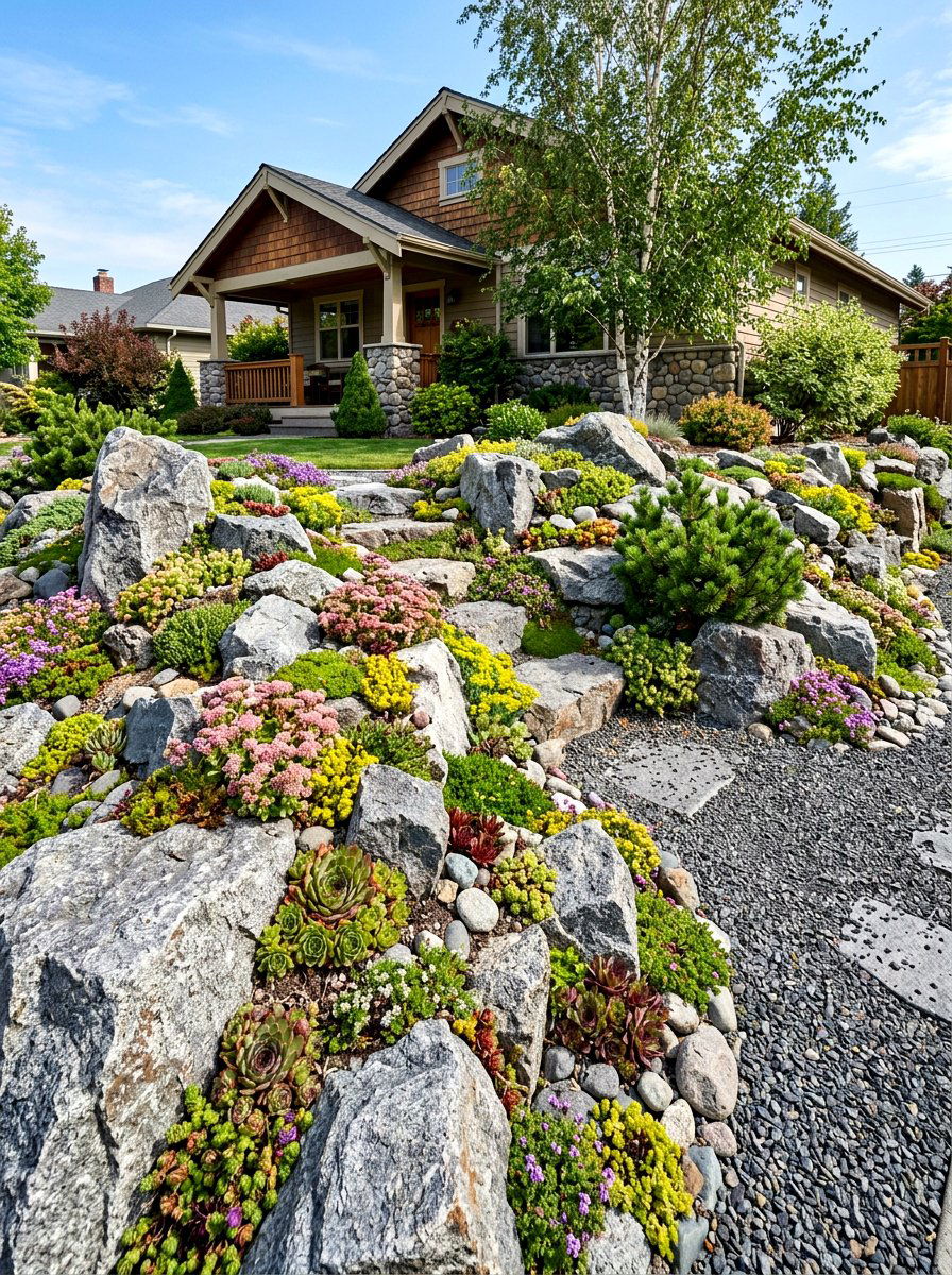 Rock Garden - 30 front yard garden ideas