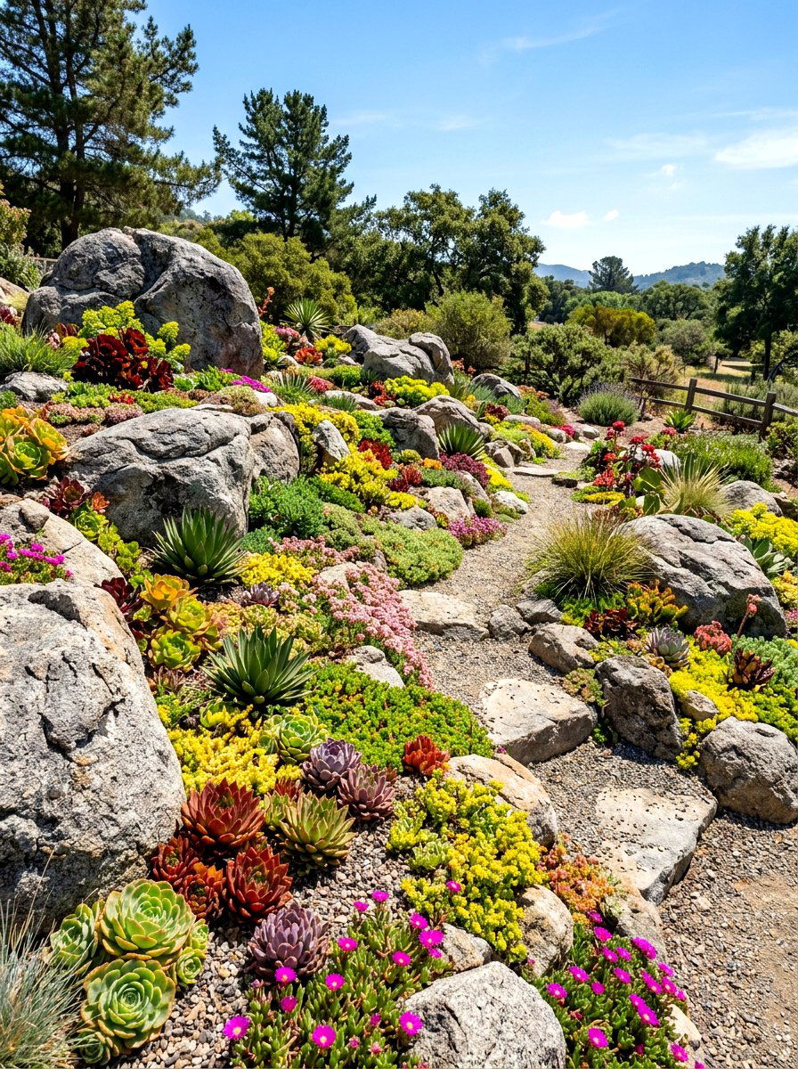 Rock Garden - 30 front yard flower bed ideas