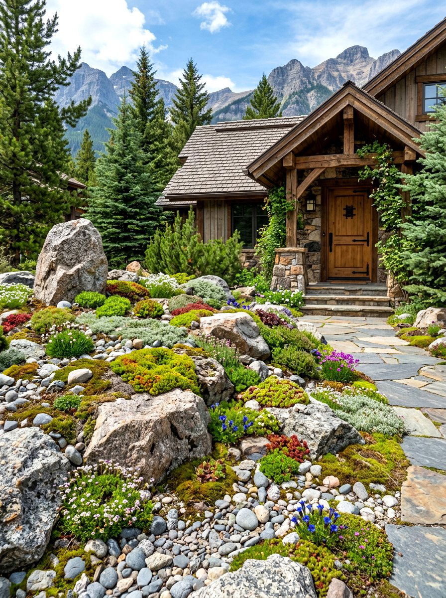 Rock Garden - 30 house entrance landscaping ideas