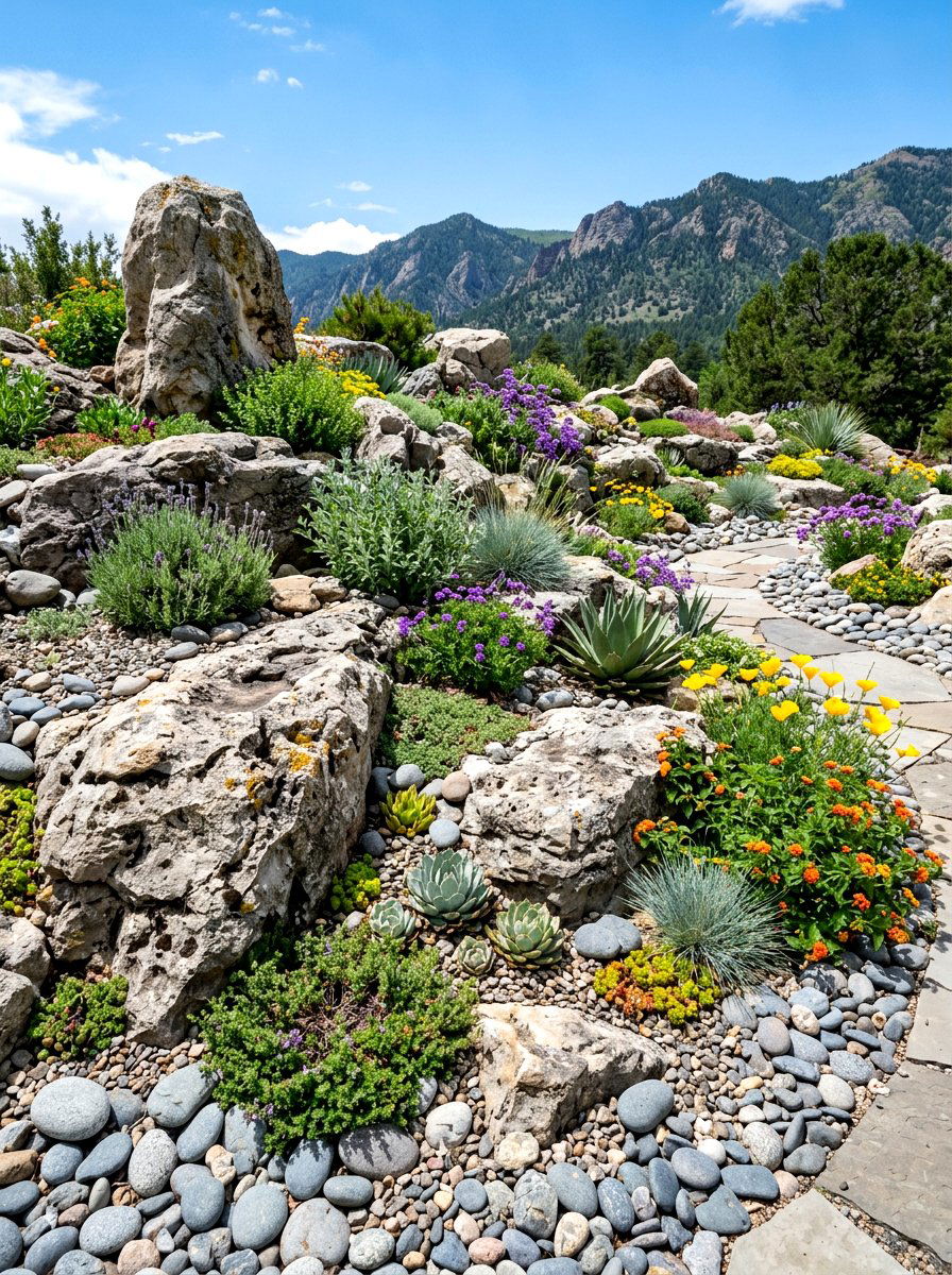 Rock Garden - 30 low water backyard ideas