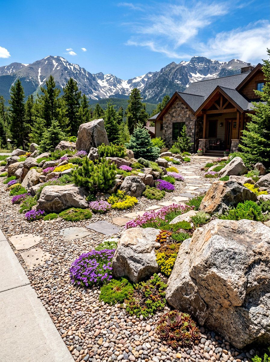 Rock Garden - 30 drought tolerant front yard ideas