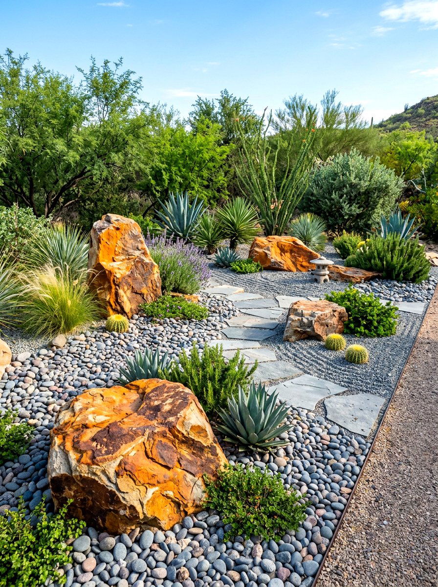 Rock Garden - 30 drought friendly backyard ideas