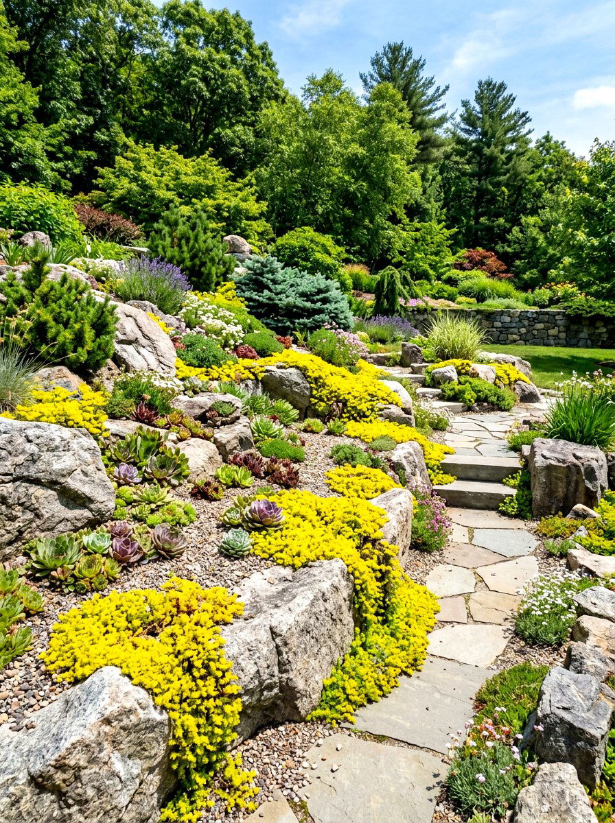 Rock Garden Bed - 30 simple flower bed ideas