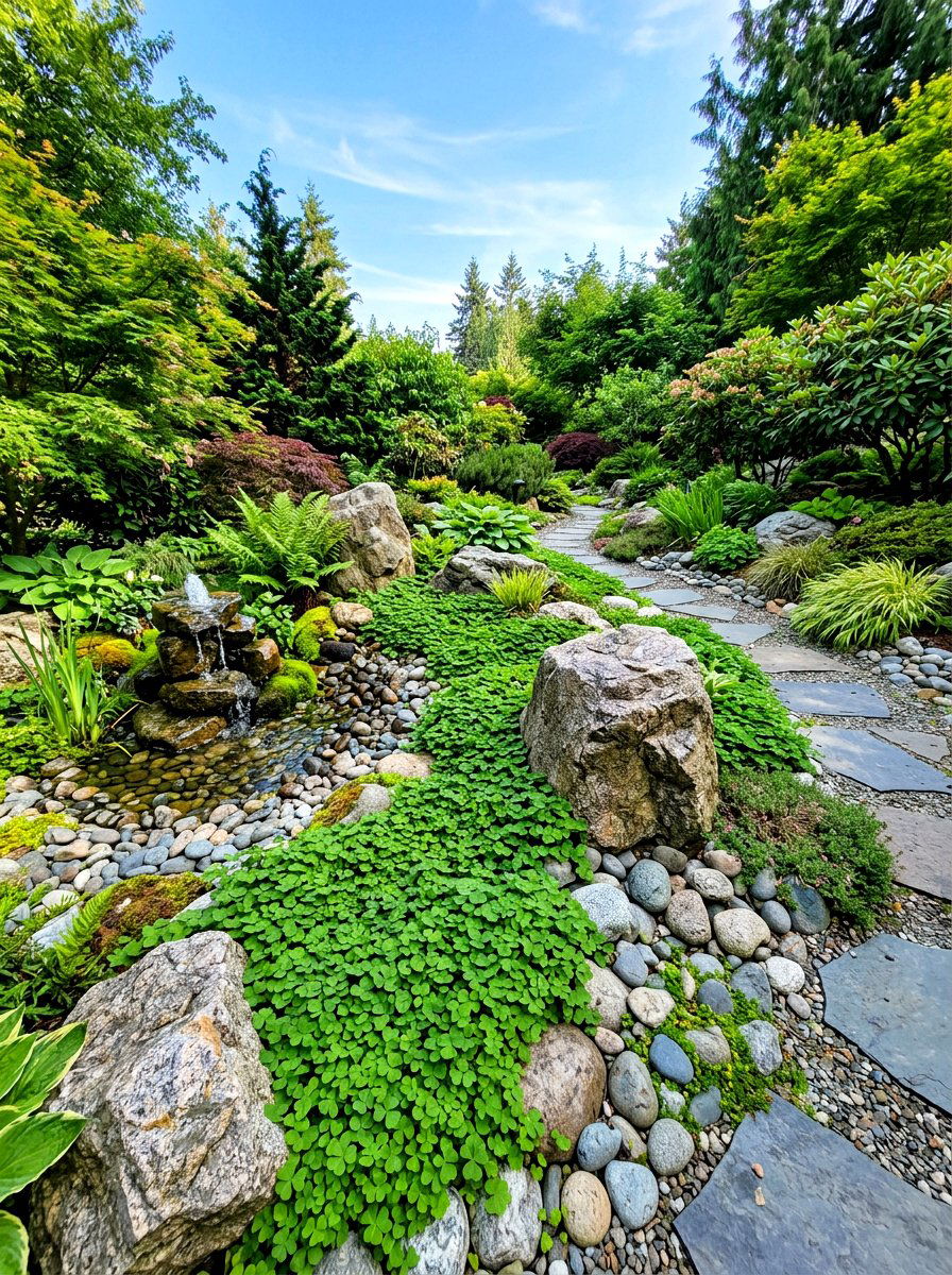 Rock Garden Clover - 30 clover lawn ideas