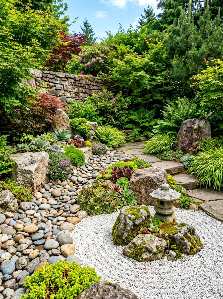 Rock Garden Corner - 30 budget landscaping ideas