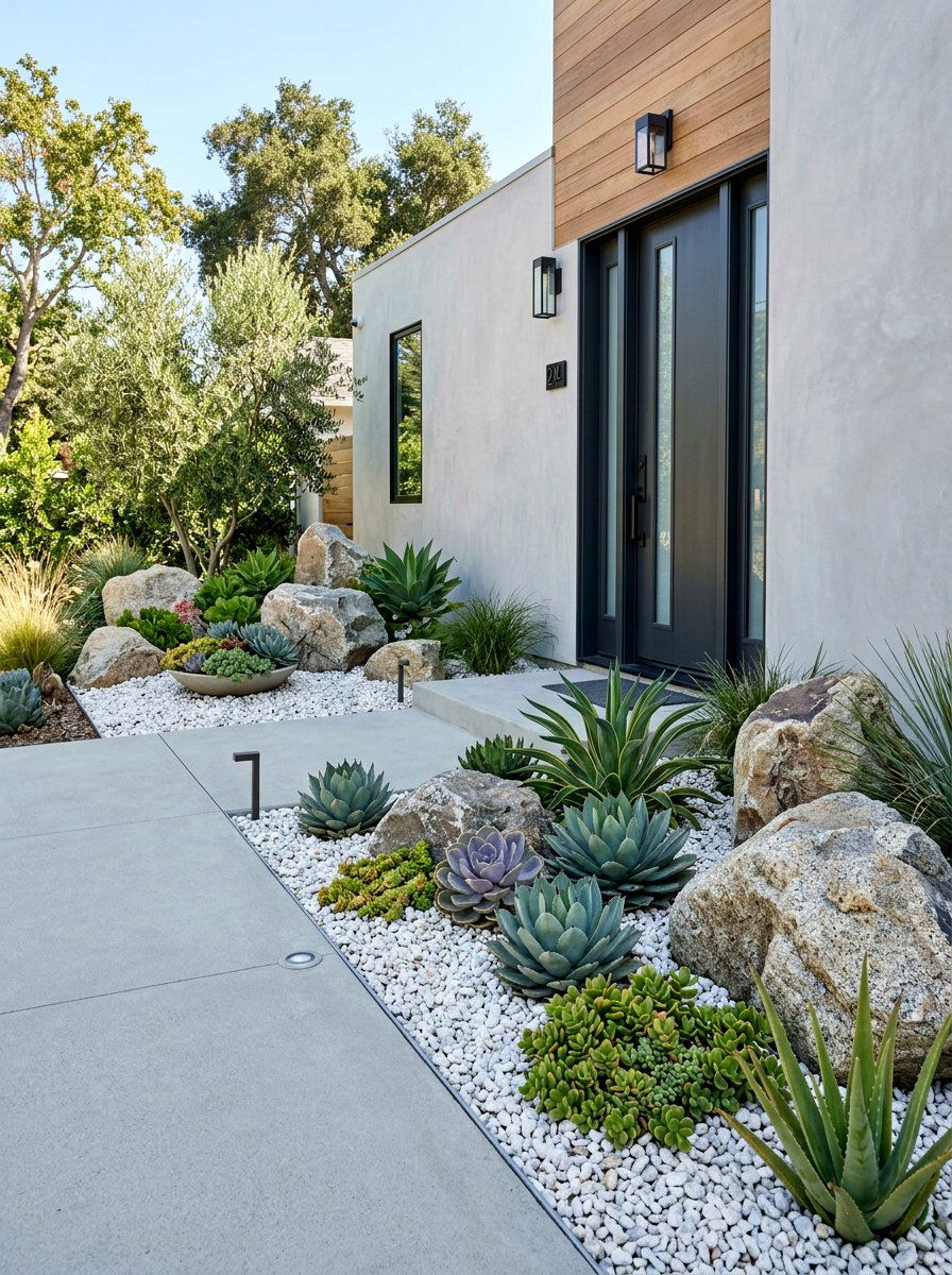 Rock Garden For Side Entry - 30 side entry curb appeal ideas