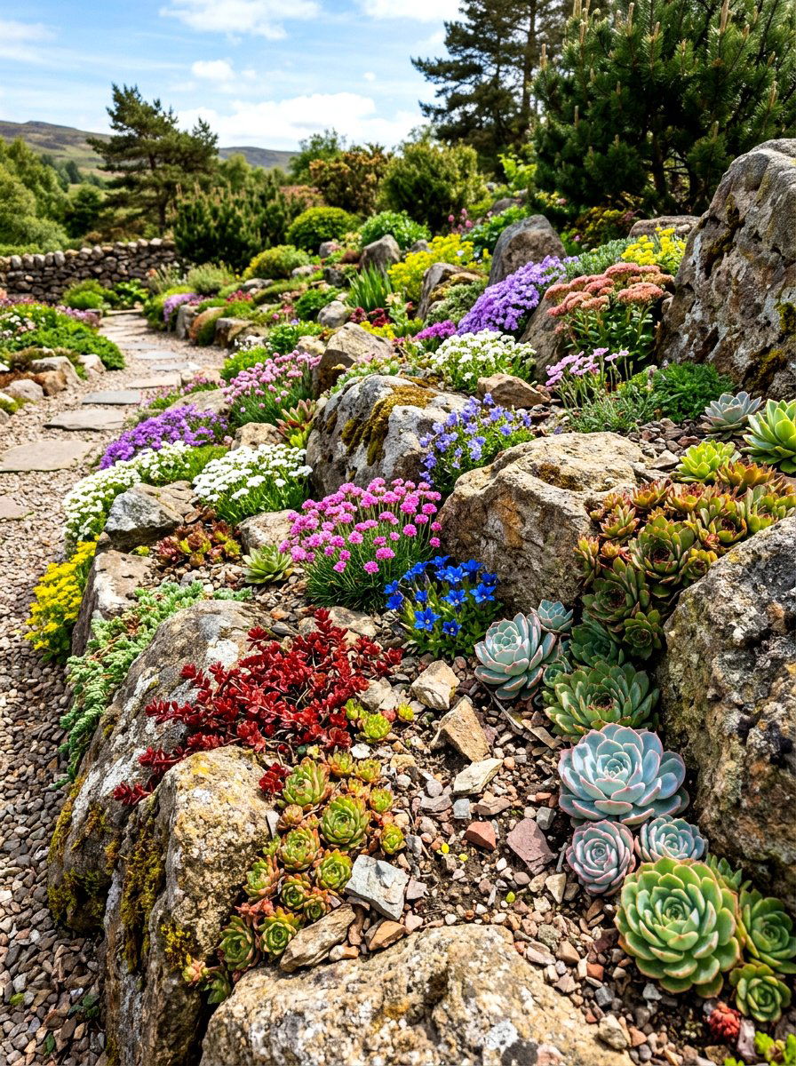Rock Garden Mixed Border - 30 mixed border garden ideas