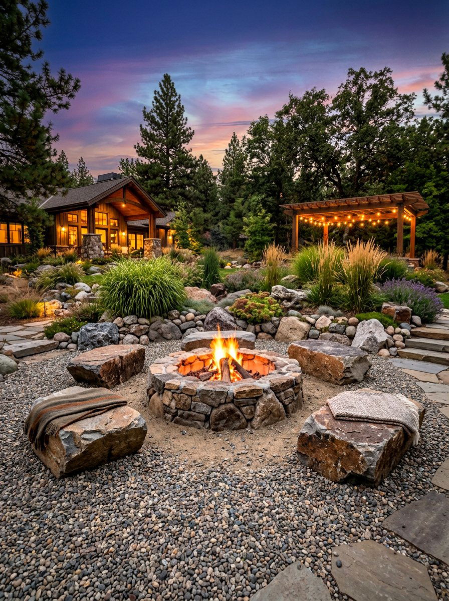 Rock Garden With Fire Pit - 30 rock garden ideas