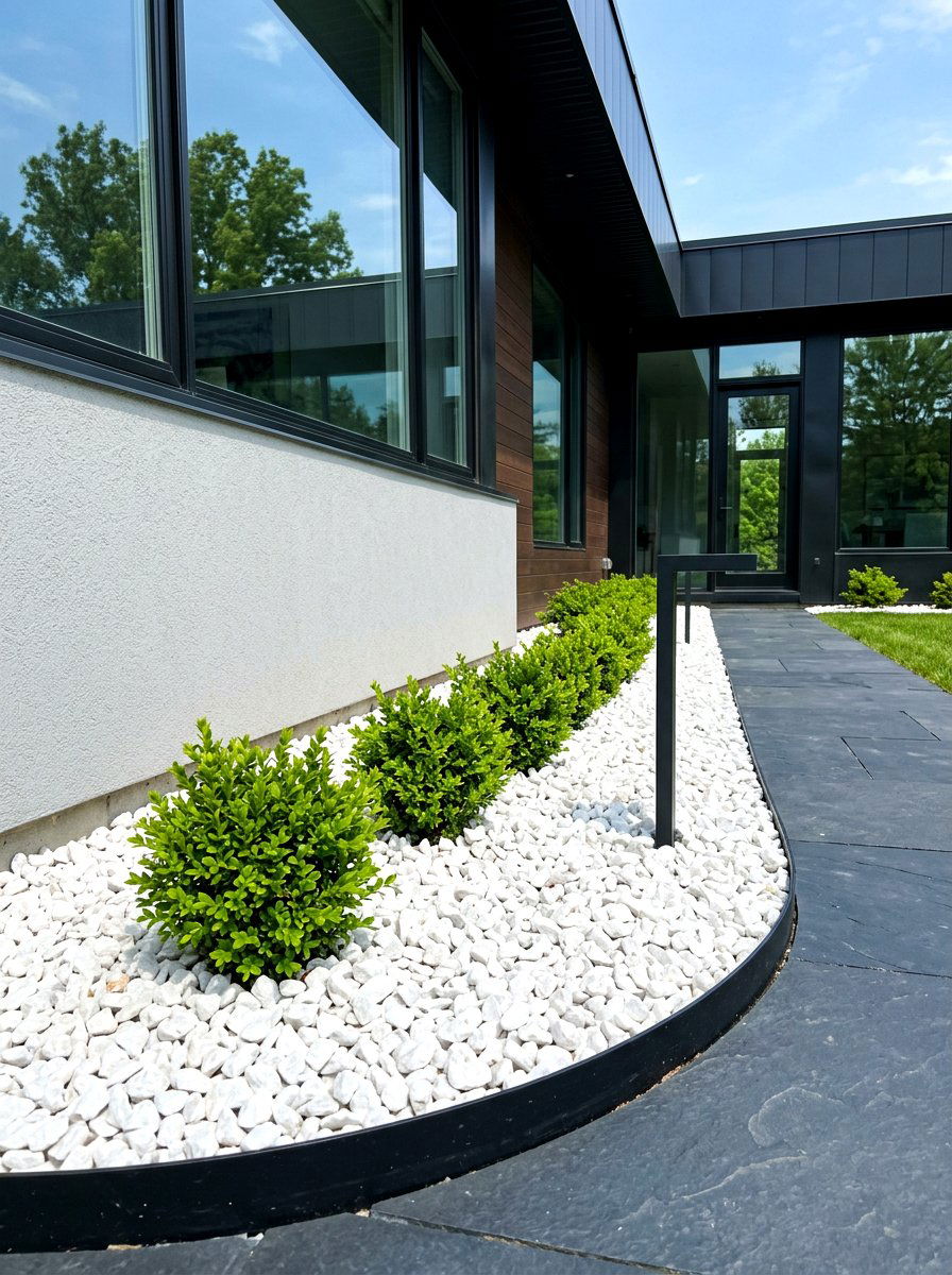 Rock Mulch - 30 drainage landscaping ideas
