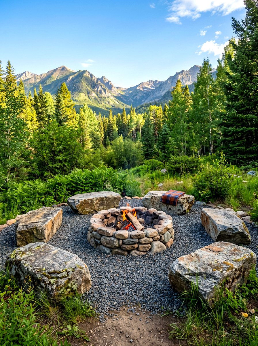 Rock Seating Fire Pit - 30 fire pit gravel area ideas