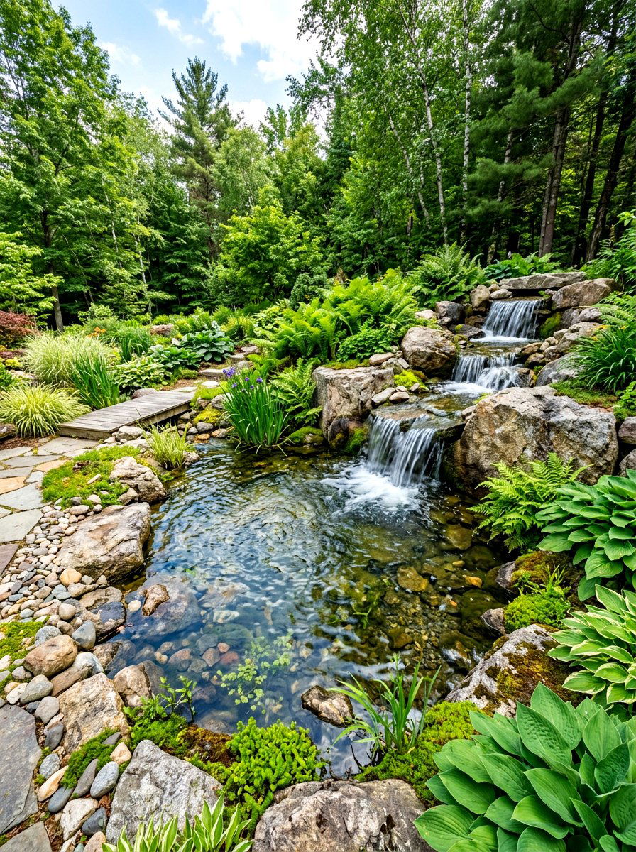Rock Waterfall Pond - 30 frog pond ideas