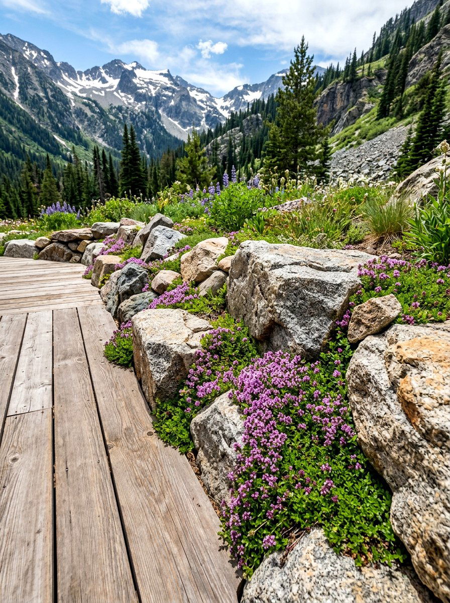 Rock and stone border - 30 deck border planting ideas