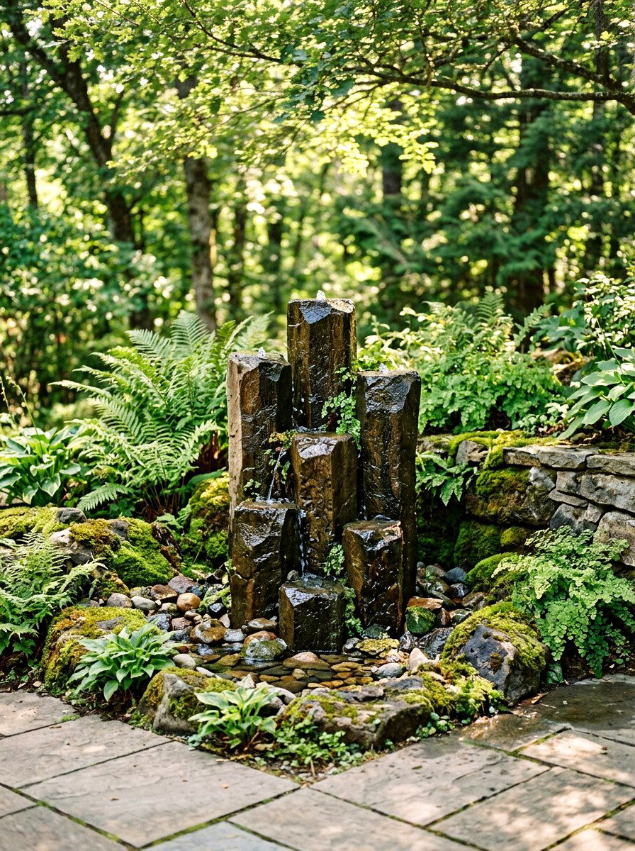 Rock fountain - 30 patio fountain ideas