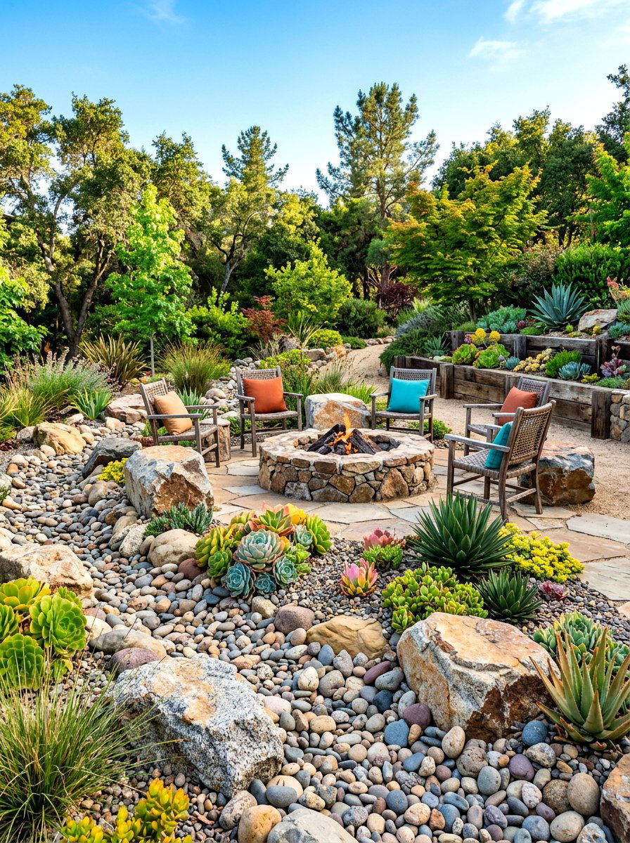 Rock garden fire pit - 30 diy style fire pit ideas