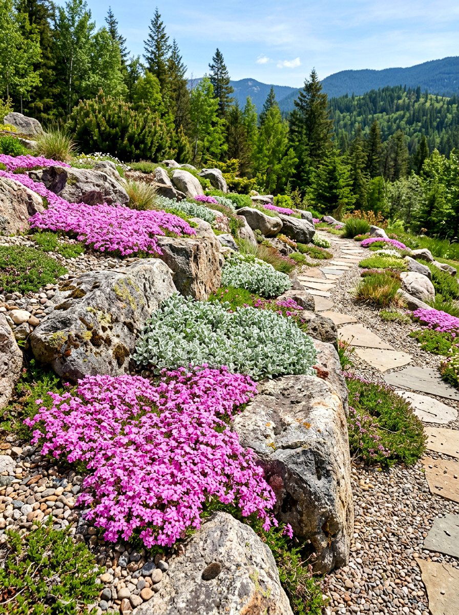 Rock garden landscape - 30 native plant front yard ideas