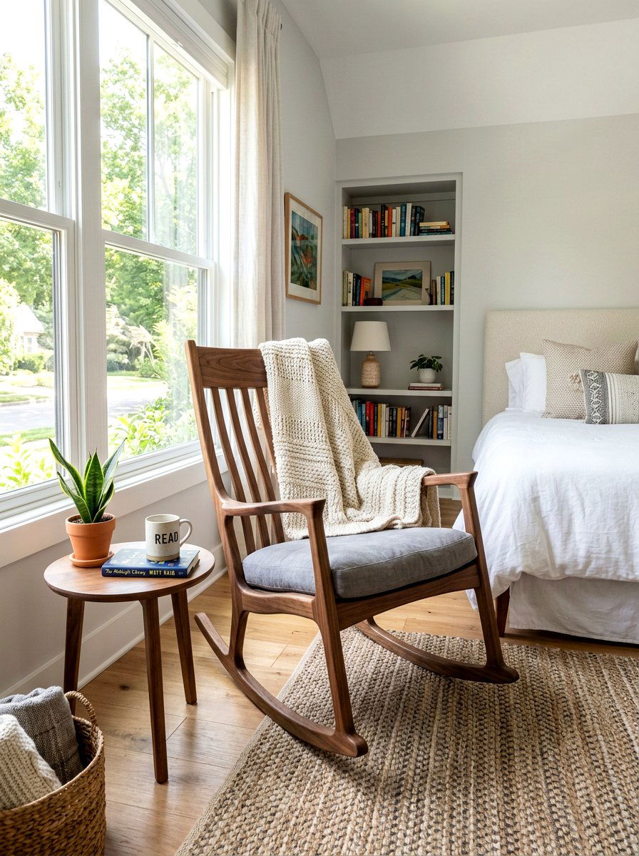 Rocking Chair - 30 guest room reading corner ideas