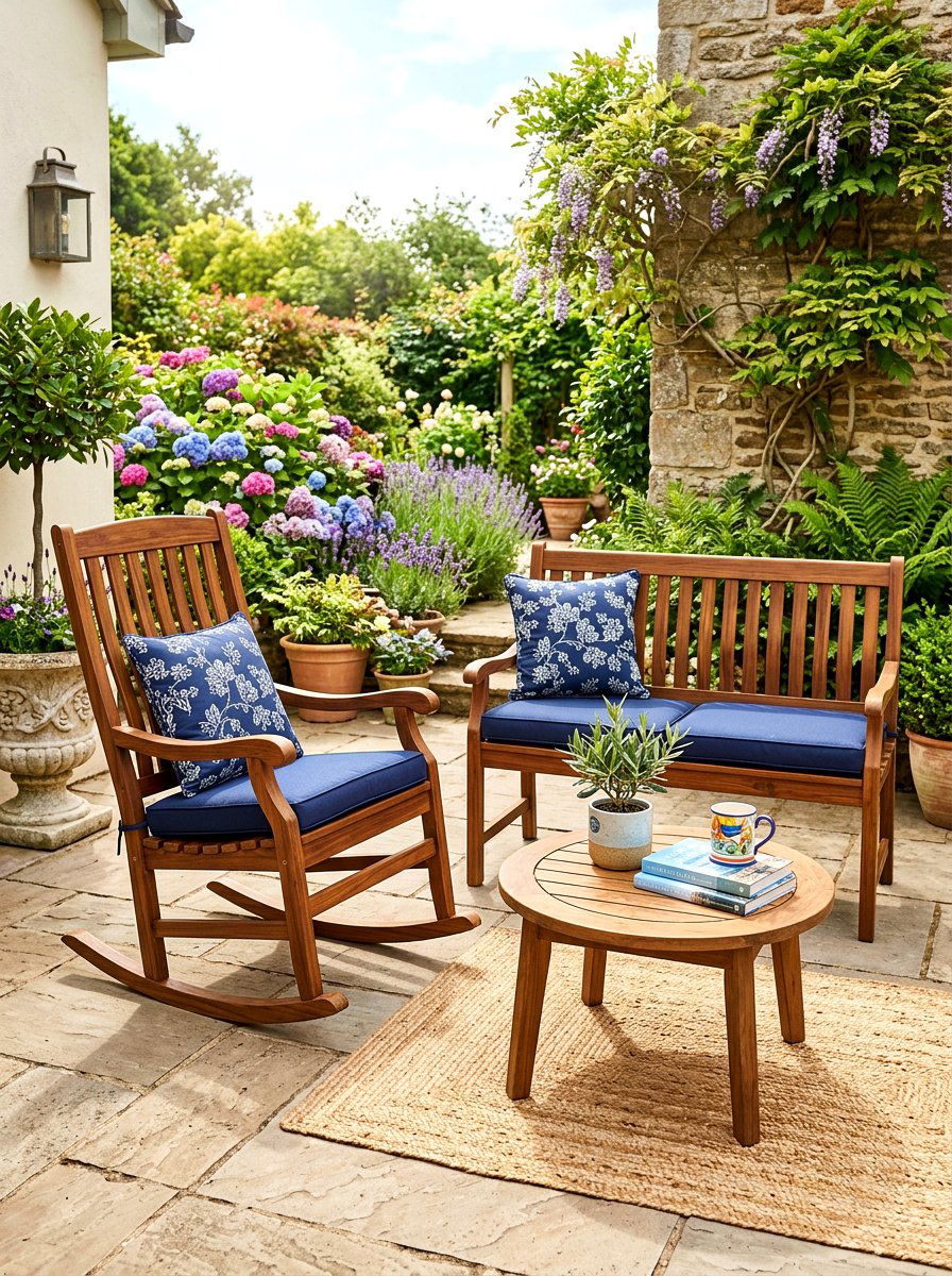 Rocking chair with matching bench - 30 porch rocking chair styling ideas
