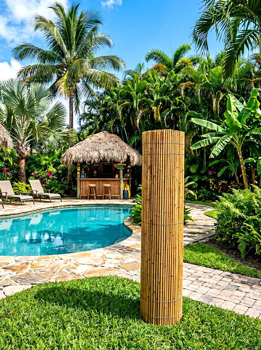 Rolled Bamboo Fencing Roll - 30 bamboo privacy screen ideas
