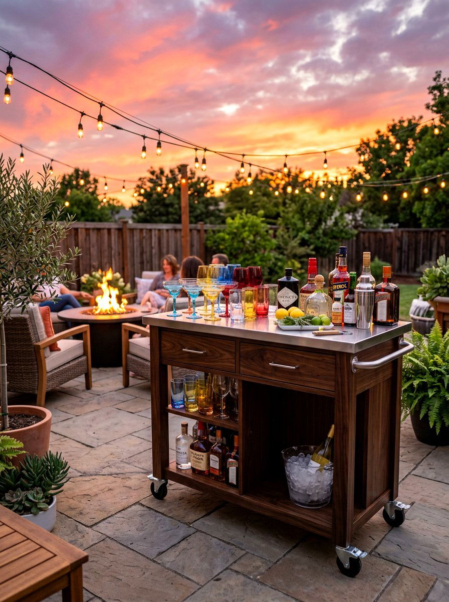 Rolling Bar Cart Cabinet - 30 patio storage cabinet ideas