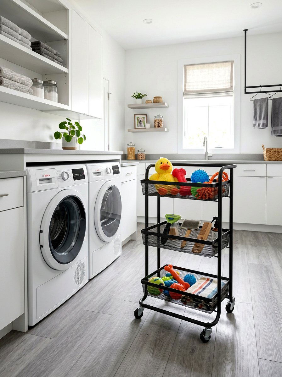 Rolling Cart For Pet Toys - 30 pet toy storage ideas