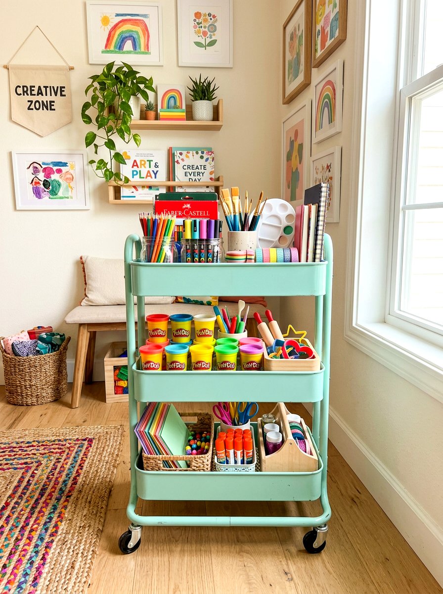 Rolling Cart Station - 30 toy rotation storage ideas