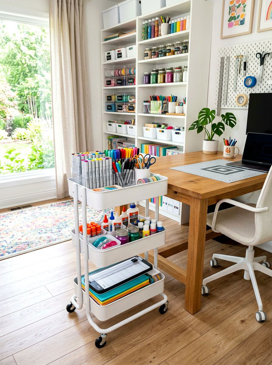 Rolling Craft Cart - 30 scrapbook storage ideas