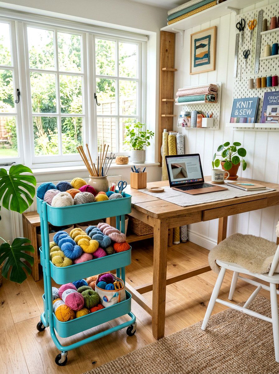 Rolling Craft Cart - 30 craft supply storage ideas