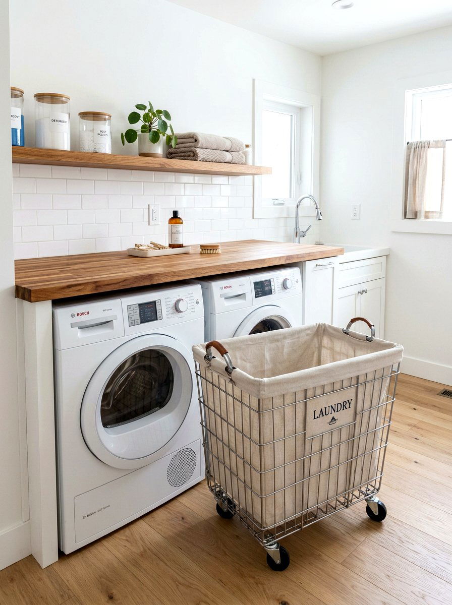 Rolling Hamper Under Counter - 30 hidden hamper apartment ideas