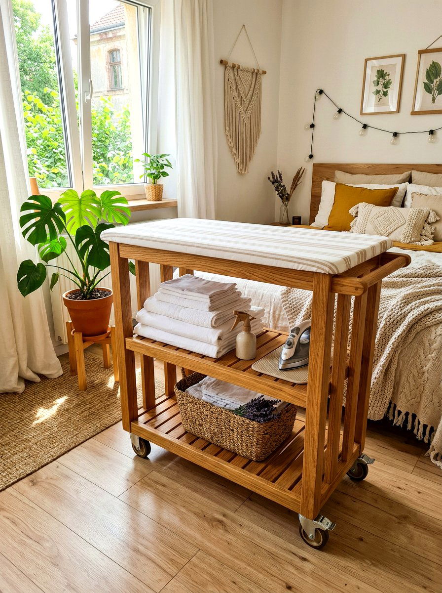 Rolling Ironing Cart - 30 ironing station ideas