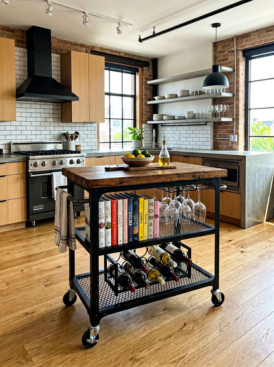 Rolling Kitchen Cart - 30 budget kitchen ideas