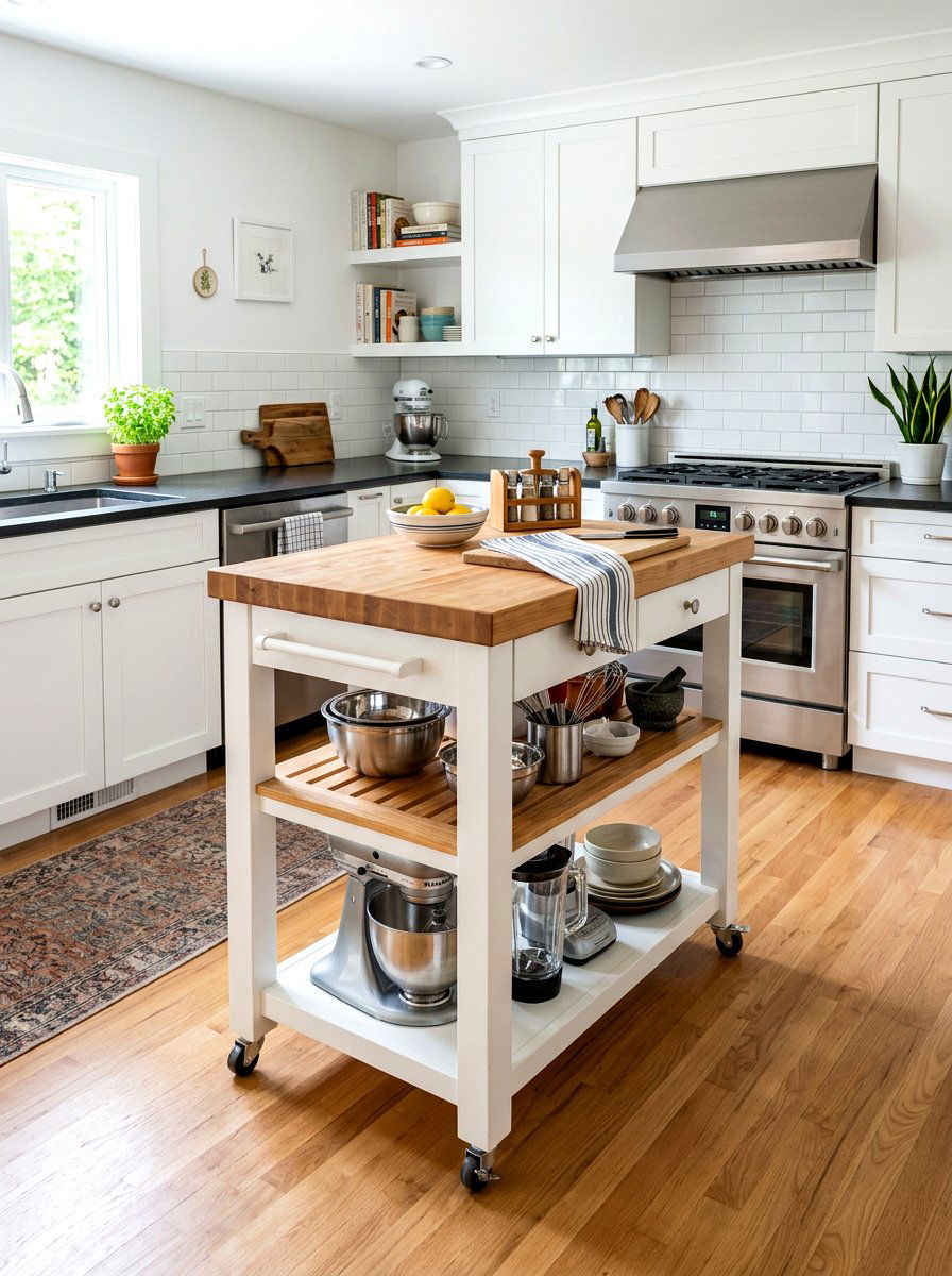 Rolling Kitchen Cart - 30 kitchen organization ideas