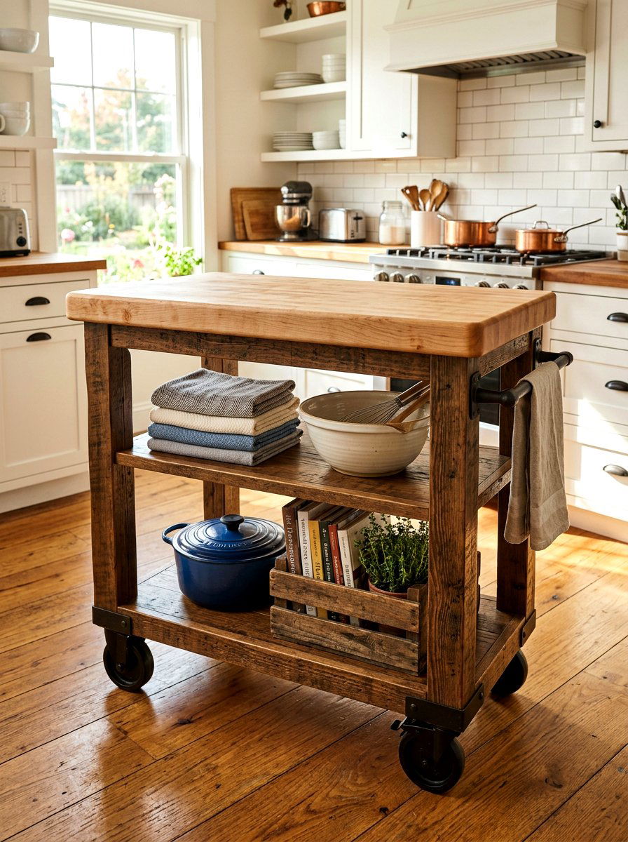 Rolling Kitchen Cart - 30 kitchen storage ideas