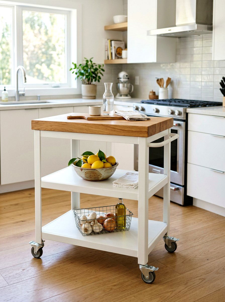 Rolling Kitchen Cart - 30 micro kitchen storage ideas