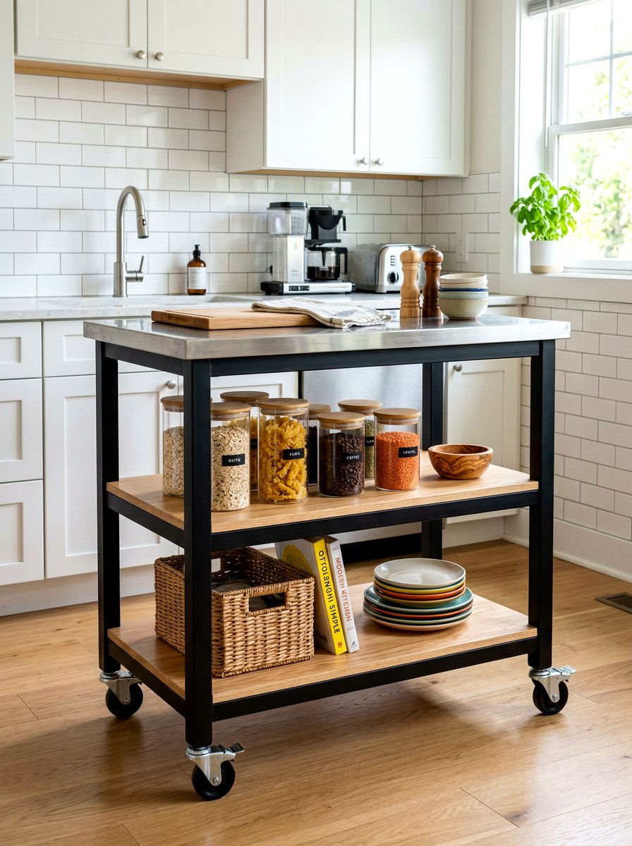 Rolling Kitchen Cart - 30 modular apartment storage ideas