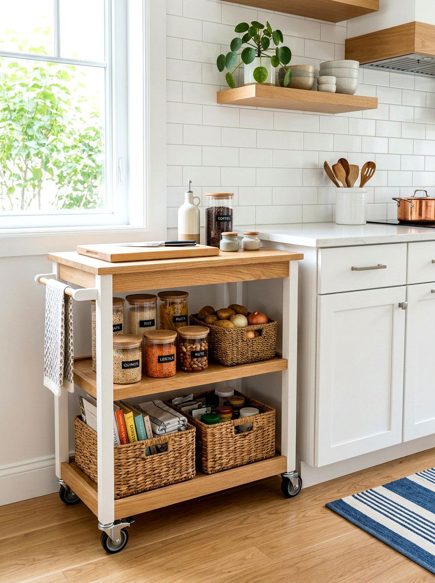 Rolling Kitchen Cart Pantry - 30 pantry organization ideas