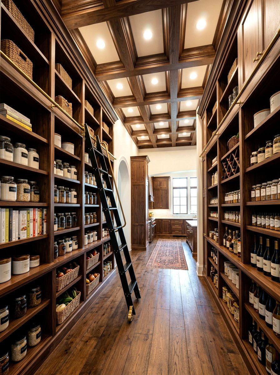 Rolling Ladder Library - 30 messy kitchen ideas