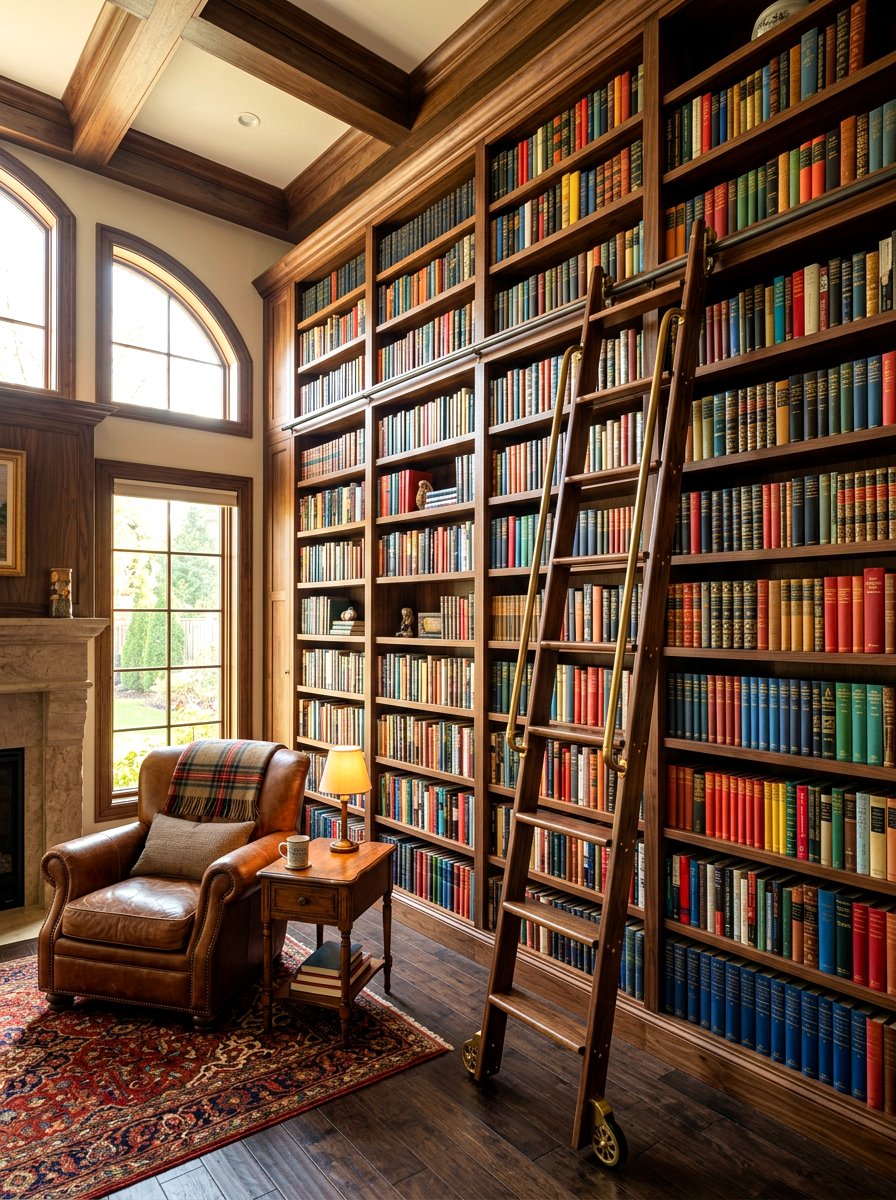 Rolling Library Ladder - 30 friction maxxing office ideas