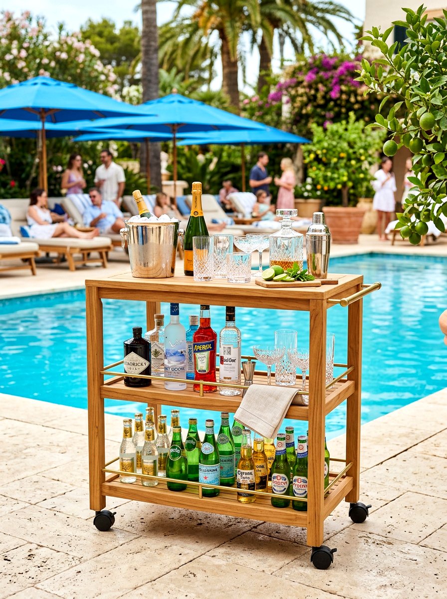 Rolling Outdoor Bar Cart - 30 outdoor furniture ideas
