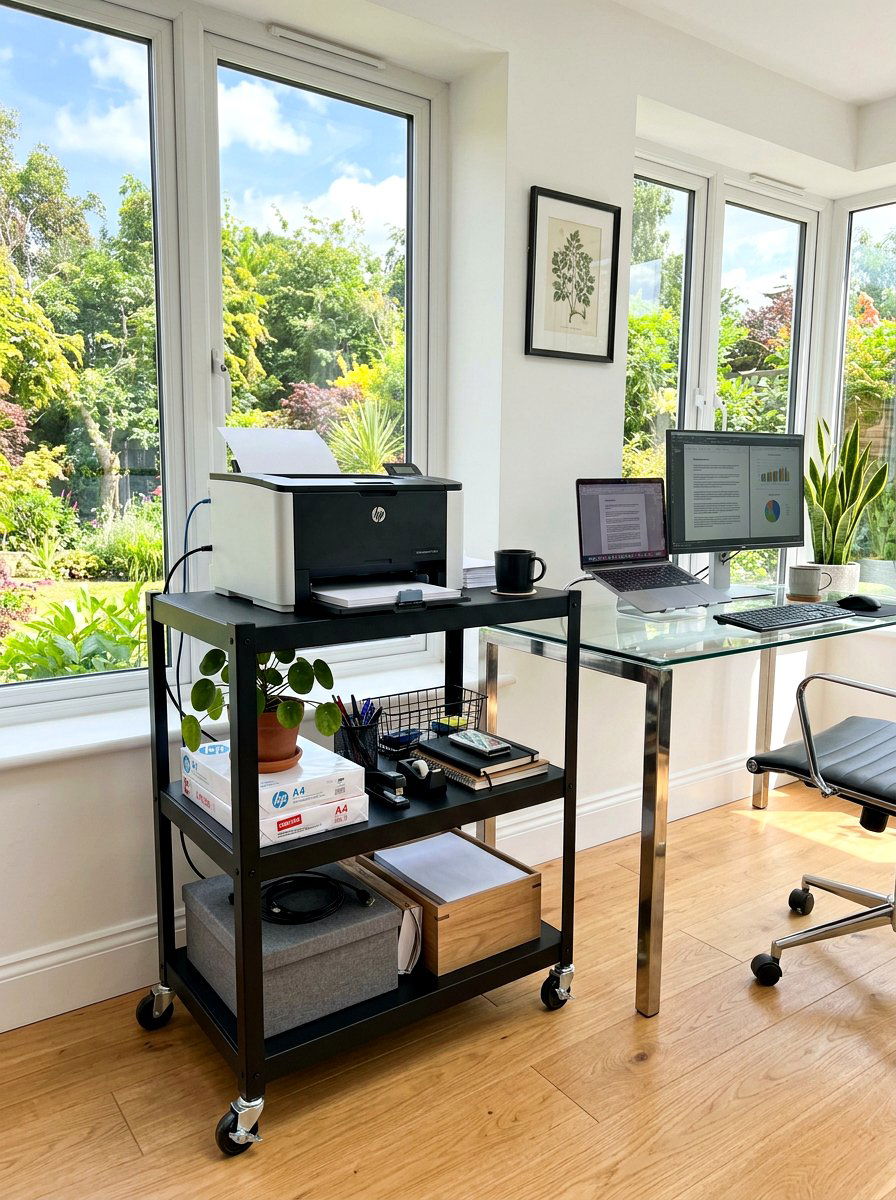 Rolling Printer Cart - 30 printer nook ideas