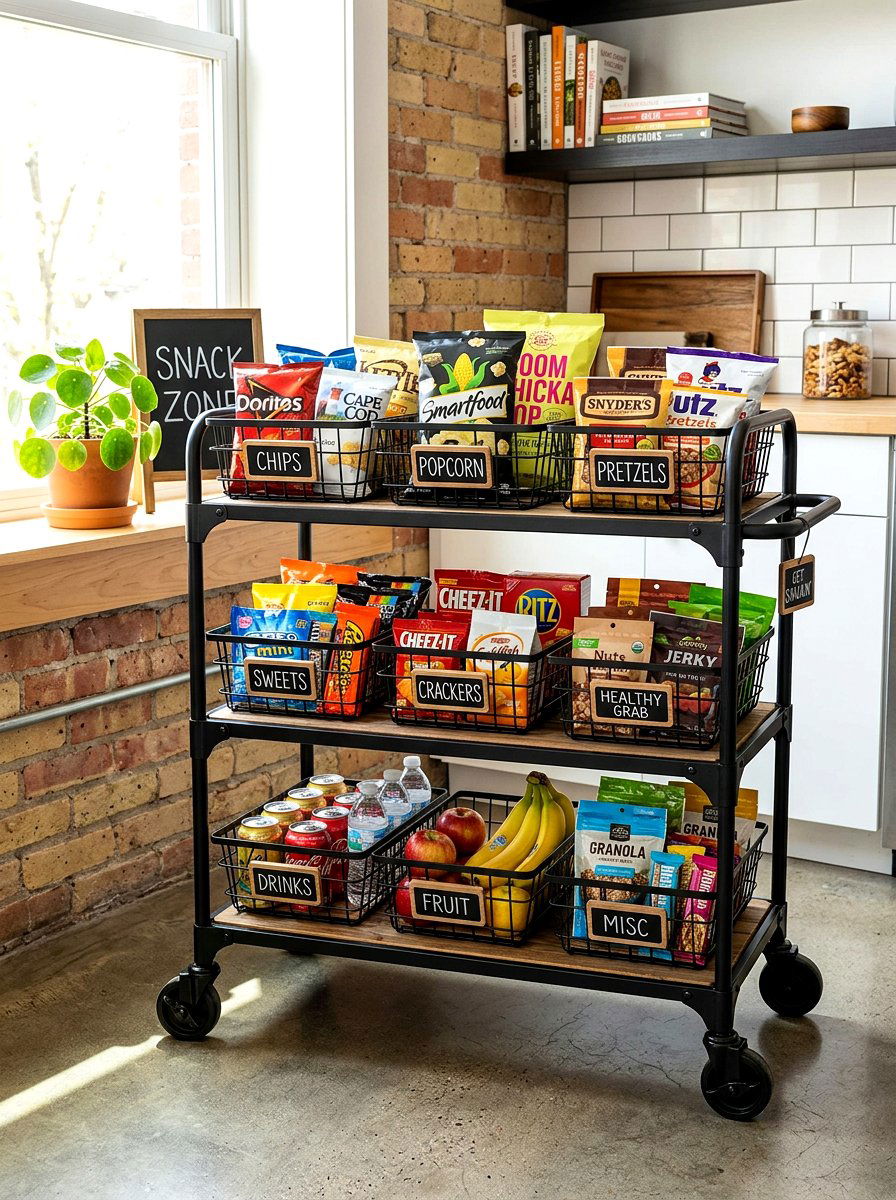 Rolling Snack Cart - 30 snack station ideas