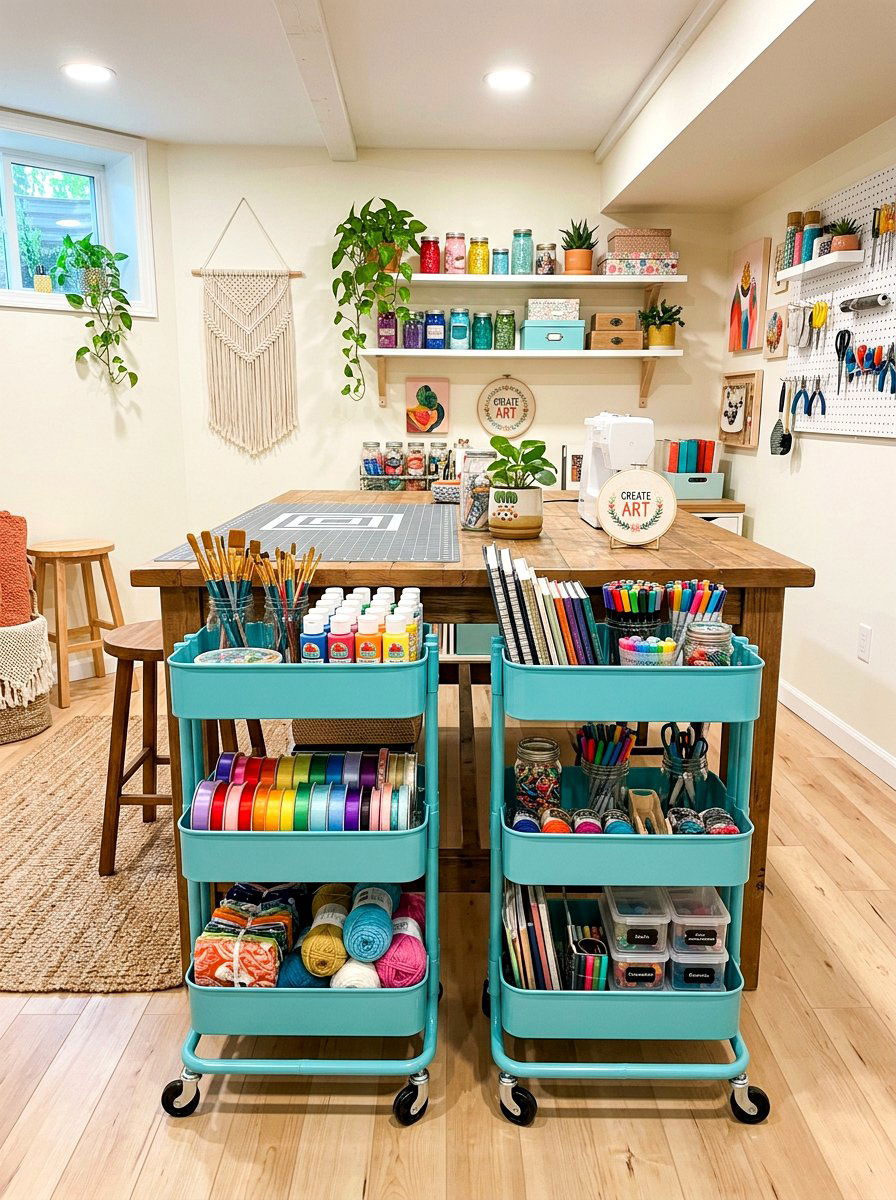 Rolling Storage Cart - 30 basement storage ideas