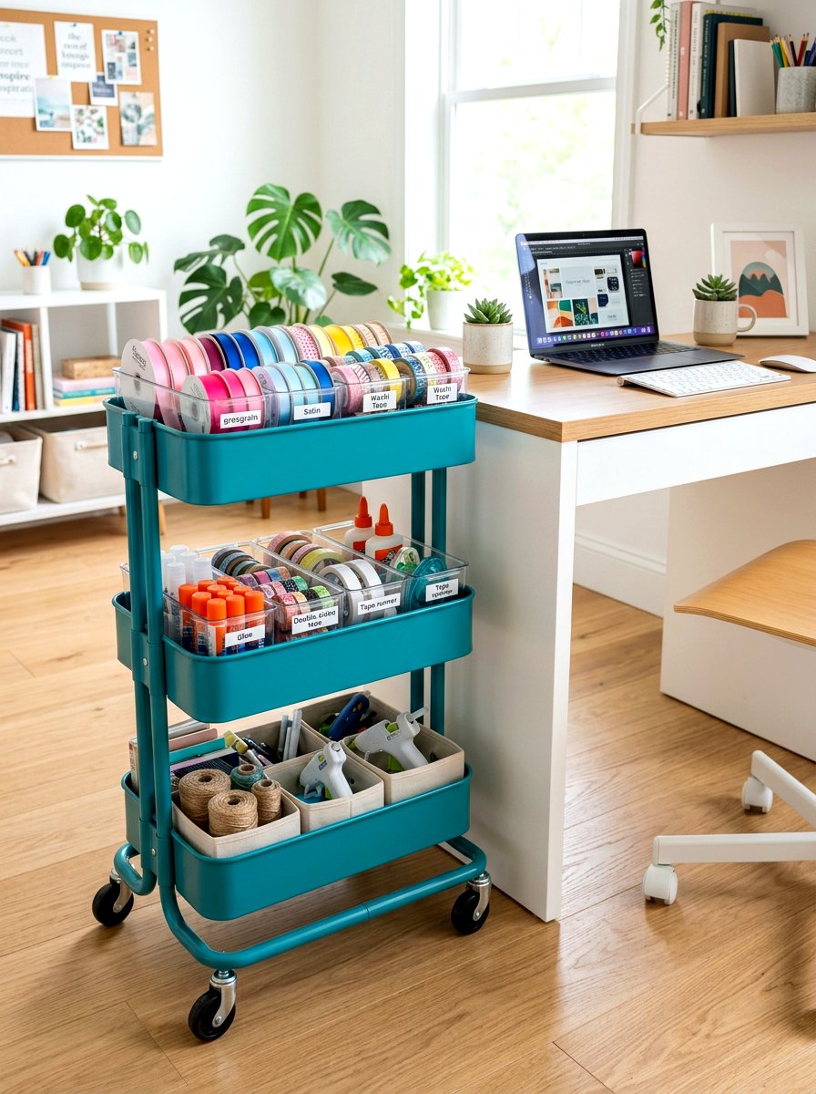 Rolling Storage Cart - 30 scrapbook room ideas