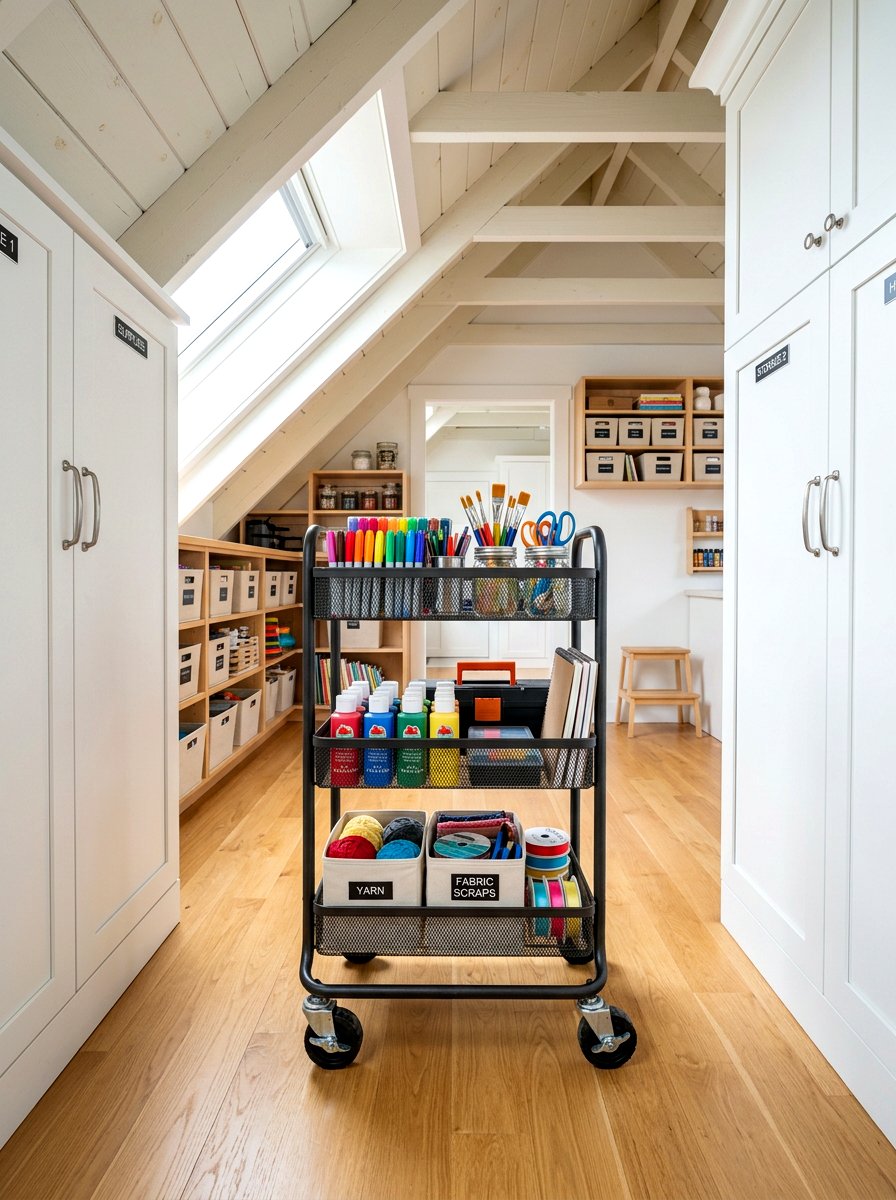 Rolling Storage Cart - 30 attic storage ideas