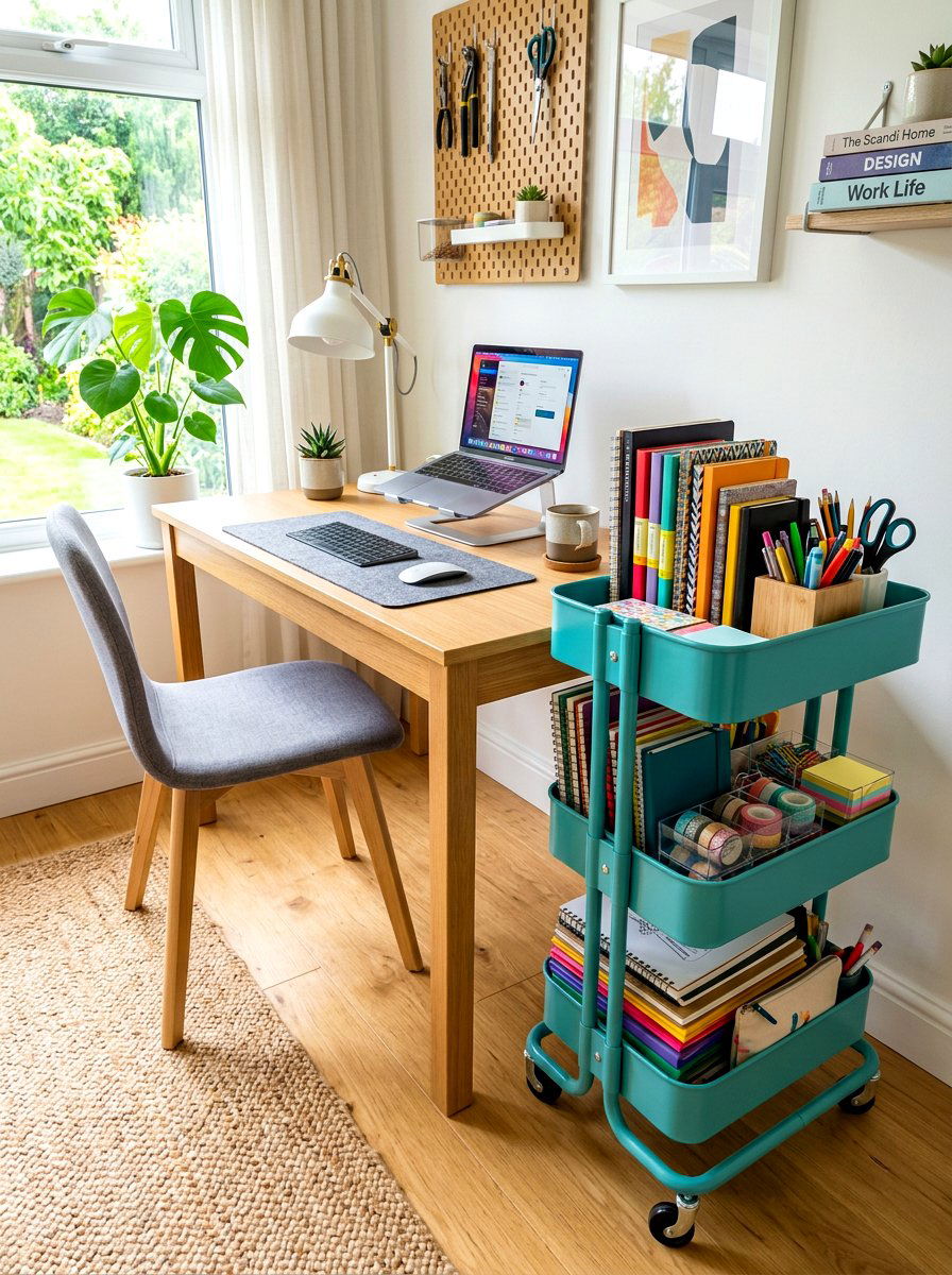 Rolling Supply Cart - 30 organizing a home office ideas