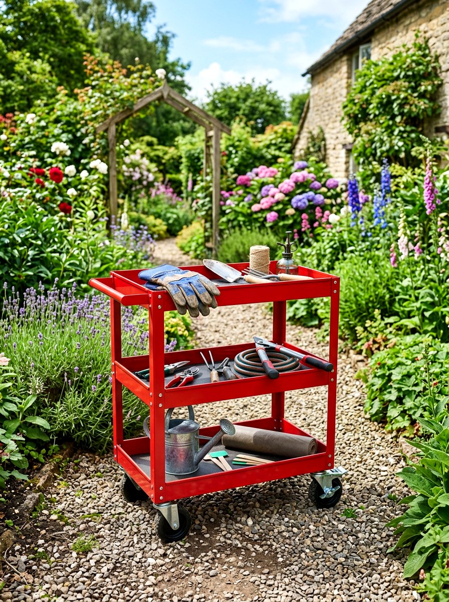 Rolling Tool Cart - 30 garden tool organizer ideas