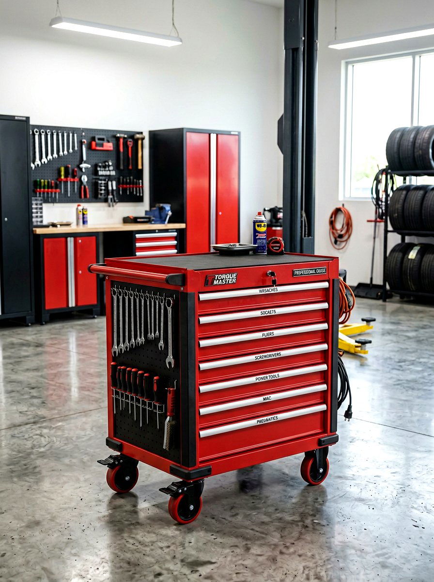 Rolling Tool Cart - 30 garage pegboard ideas