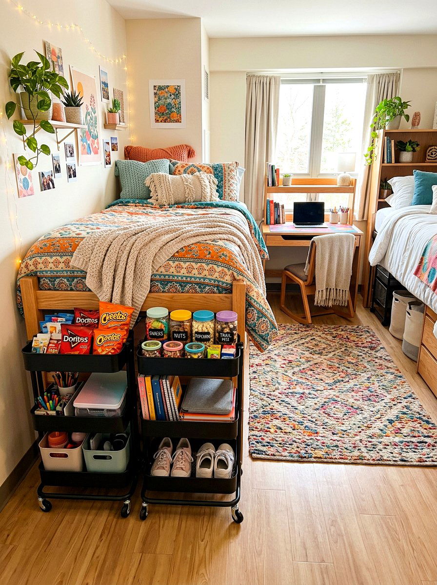 Rolling Under Bed Carts - 30 dorm storage under bed ideas