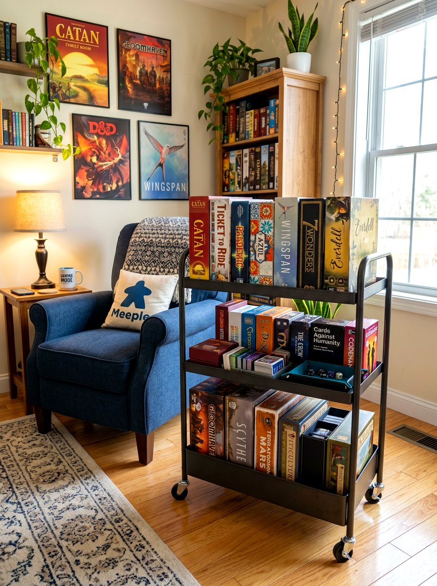 Rolling Utility Cart - 30 board game storage ideas